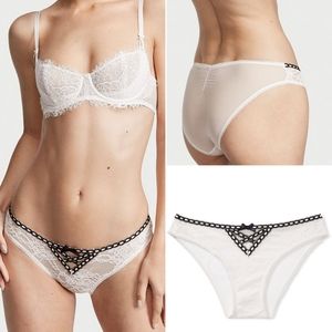 Victoria's Secret DREAM ANGELS Heritage Ribbon Slot Cheekini with Lace